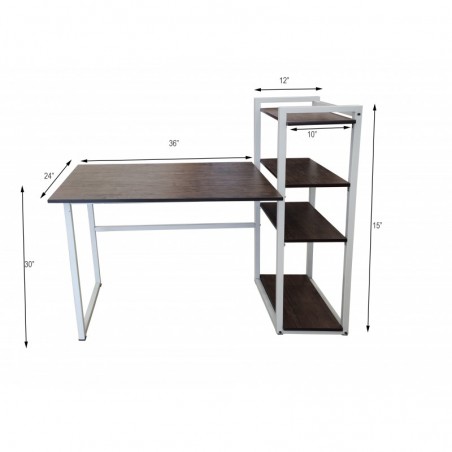 Portable COMPUTER STUDY TABLE WITH BOOKSHELVES (CT-OT-055) White ...