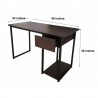 PORTABLE COMPUTER STUDY TABLE WITH DRAWER & PC CPU SHELF DARK BROWN (CT-OT-038)