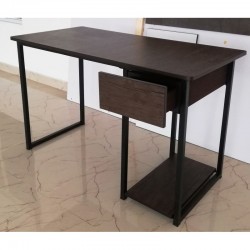 PORTABLE COMPUTER STUDY TABLE WITH DRAWER & PC CPU SHELF DARK BROWN (CT-OT-038)